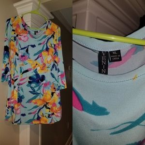 Women's 3/4 Sleeve Floral Top